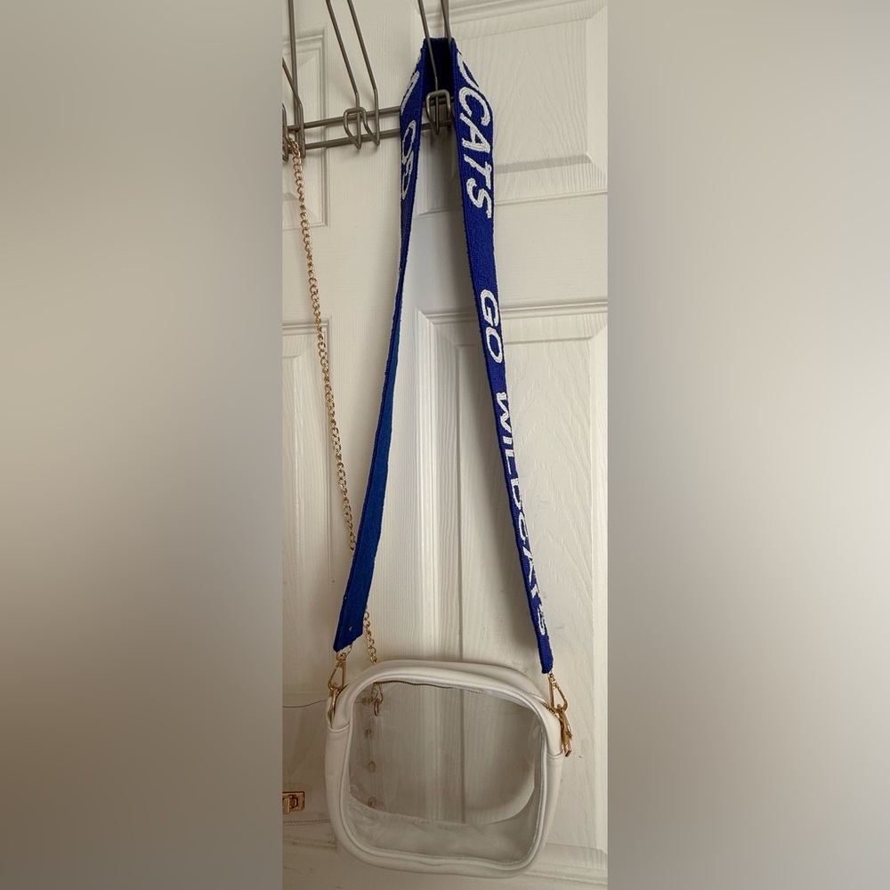 University of Kentucky Clear Crossbody Bag with Blue Strap